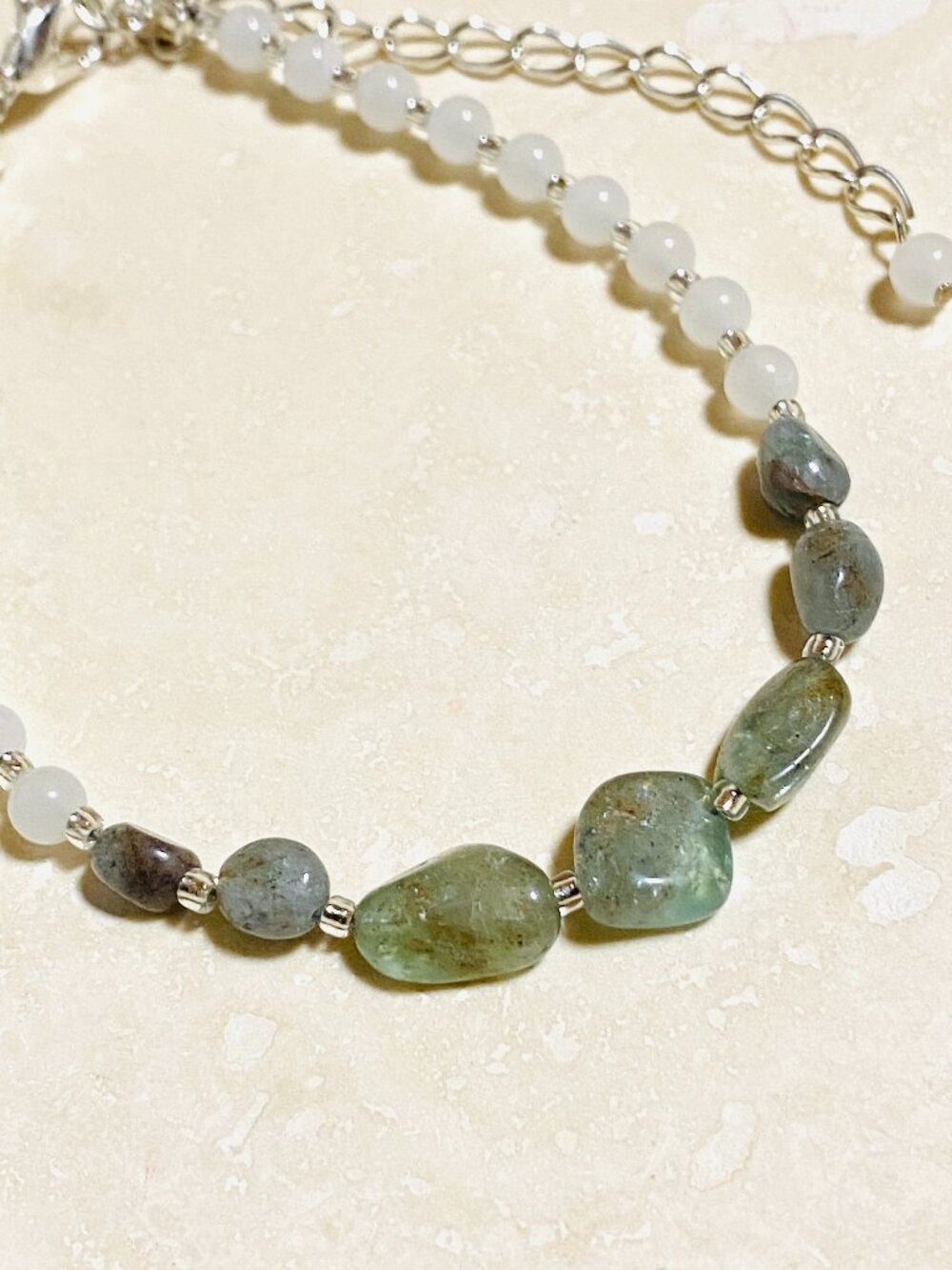 2/$20, Genuine Slate Blue Apatite & Milky Quartz Bracelet,Gemstone Bead Bracelet